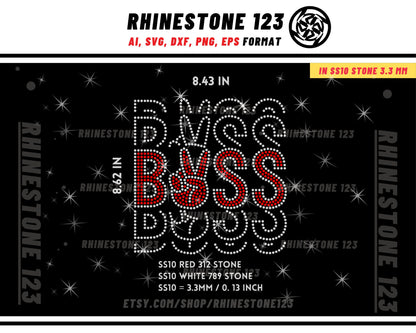 Victory Sign BOSS Rhinestone Template for Cricut rhinestone template material rhinestone 10ss Instant Download File ai svg png cdr dxf eps