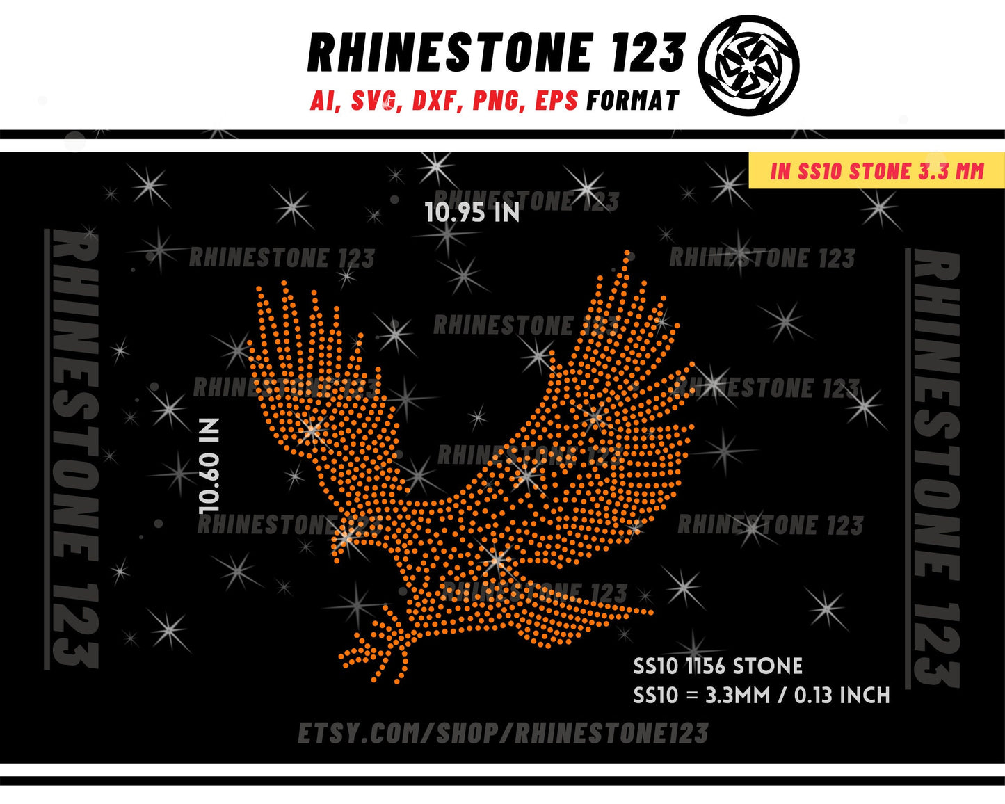 Eagle Rhinestone Templates for Cricut rhinestone template material rhinestone 10ss Instant Download File ai svg png cdr dxf eps