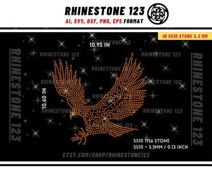 Eagle Rhinestone Templates for Cricut rhinestone template material rhinestone 10ss Instant Download File ai svg png cdr dxf eps