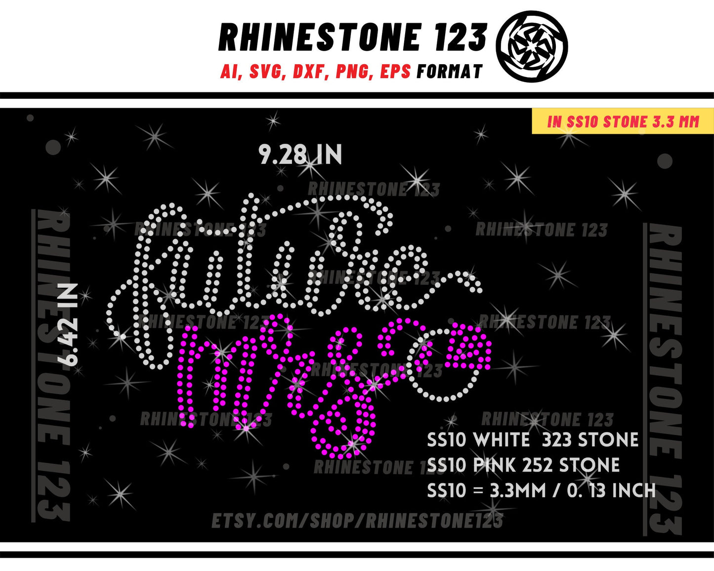 Future Mrs Rhinestone Templates for Cricut rhinestone template material rhinestone 10ss Instant Download File ai svg png cdr dxf eps