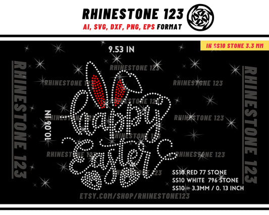 Happy Easter Rhinestone Template for Cricut rhinestone template material rhinestone SS10 Instant Download File svg eps png dxf ai cdr