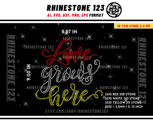 Love Grows Here Rhinestone Template for Cricut rhinestone template material rhinestone SS10 Instant Download File svg eps png dxf ai cdr