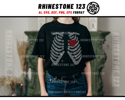 Lung Skeleton Rhinestone Template for Cricut rhinestone template material rhinestone SS10 Instant Download File svg eps png dxf ai cdr