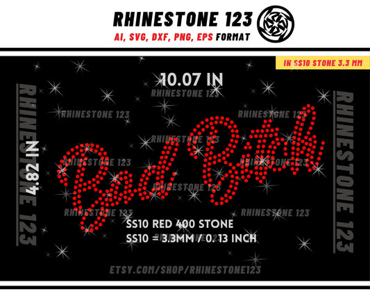 Bad Bitch Rhinestone Template for Cricut rhinestone template material rhinestone SS10 Instant Download File svg eps png dxf ai cdr