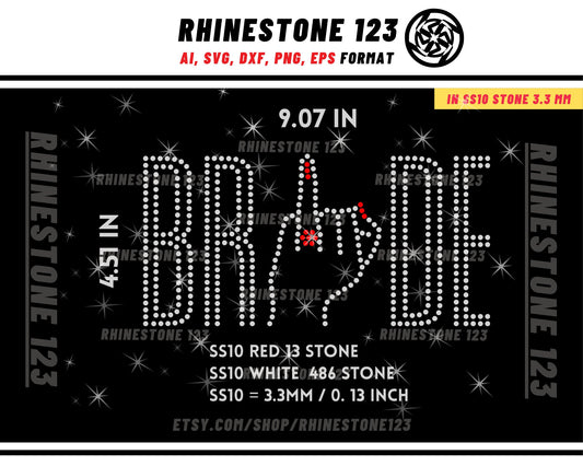 Bride Middle Finger Rhinestone Template for Cricut rhinestone template material rhinestone SS10 Instant Download File svg eps png dxf ai cdr