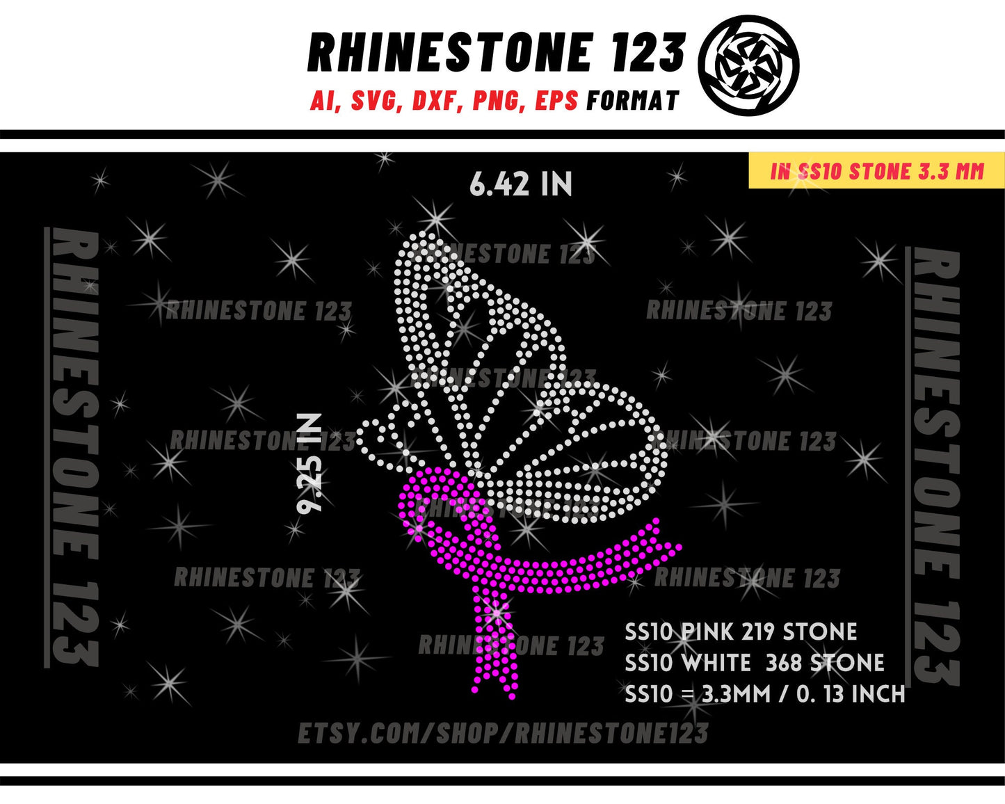 Cancer Butterfly Rhinestone Template for Cricut Cancer Awareness rhinestone SS10 Instant Download File svg eps png dxf ai cdr