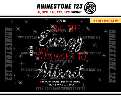 Be The Energy Rhinestone Template for Cricut rhinestone template material rhinestone SS10 Instant Download File svg eps png dxf ai cdr