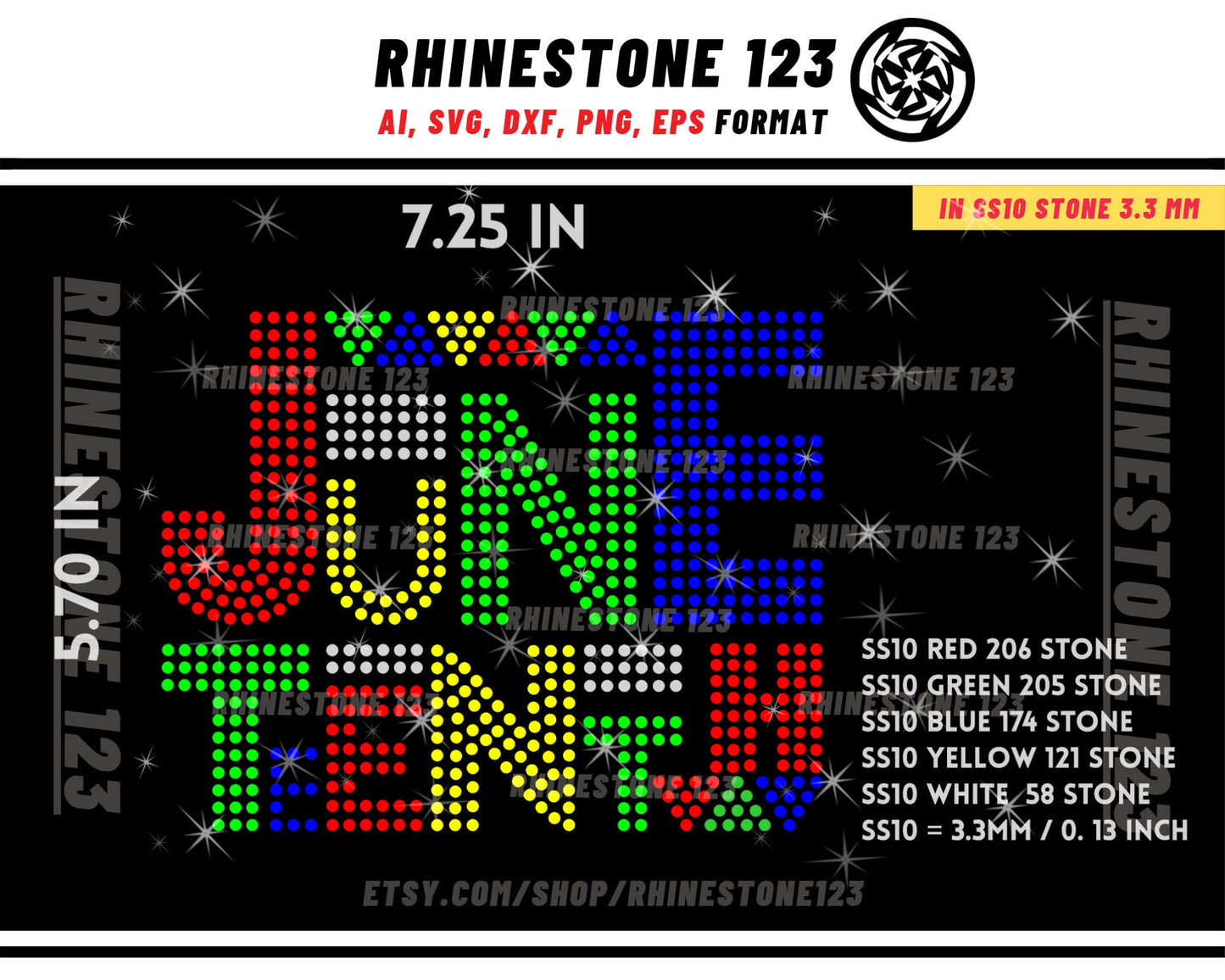 Juneteenth Rhinestone Template for Cricut rhinestone template material rhinestone SS10 Instant Download File svg eps png dxf ai cdr