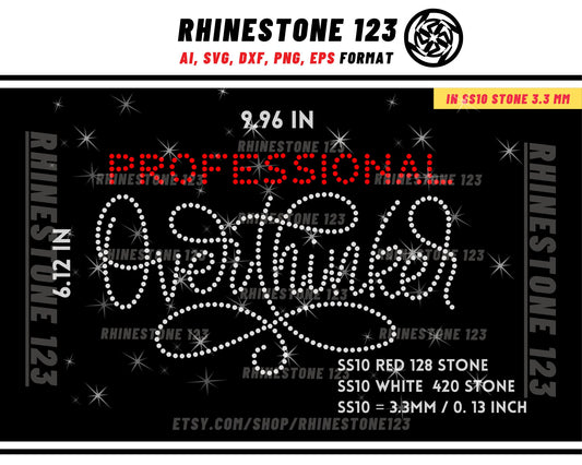 Professional overthinker Rhinestone Template for Cricut rhinestone template material rhinestone SS10 Instant Download File svg eps png dxf