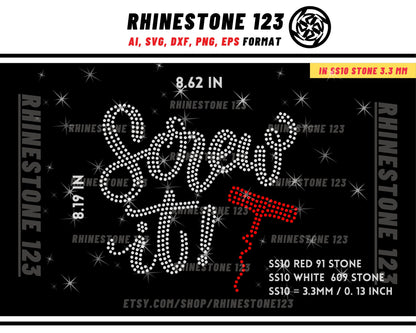 Screw It Rhinestone Template for Cricut rhinestone template material rhinestone SS10 Instant Download File svg eps png dxf ai cdr