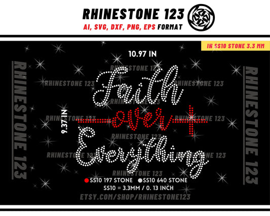 Faith Over Everything Rhinestone Template for Cricut rhinestone template material rhinestone SS10 Instant Download File svg eps png dxf cdr