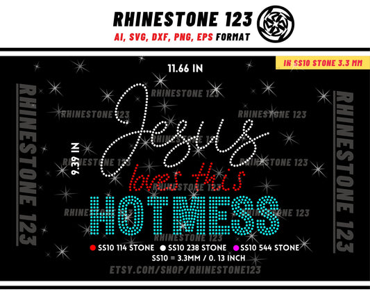 Jesus Love This Hot Mess Rhinestone Template for Cricut rhinestone template material rhinestone SS10 Instant Download File svg eps png dxf