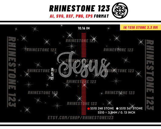 Christ Cross Jesus Rhinestone Template for Cricut rhinestone template material rhinestone SS10 Instant Download File svg eps png dxf ai cdr