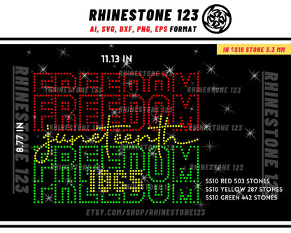 1865 Freeish Juneteenth Rhinestone Template for Cricut rhinestone SS10 Instant Download File svg eps png dxf ai cdr