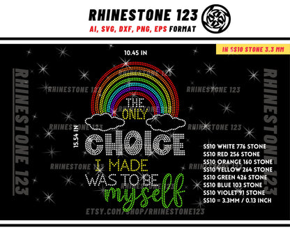 Gay Rainbow Choice Rhinestone Template for Cricut rhinestone template material rhinestone SS10 Instant Download File svg png cdr dxf eps