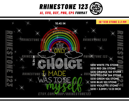 Gay Rainbow Choice Rhinestone Template for Cricut rhinestone template material rhinestone SS10 Instant Download File svg png cdr dxf eps