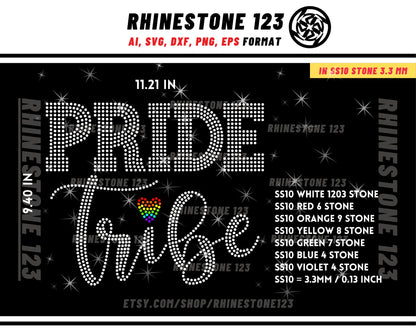 Pride Tribe Rhinestone Template for Cricut rhinestone template material rhinestone SS10 Instant Download File ai svg png cdr dxf eps