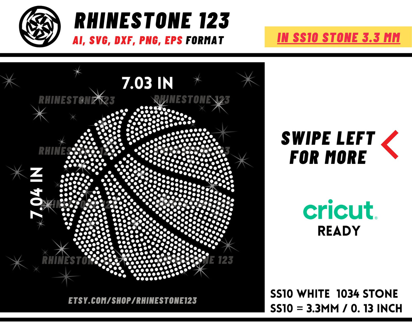 BASKET BALL football Rhinestone Template for Cricut rhinestone template material rhinestone SS10 Instant Download File svg eps png dxf ai