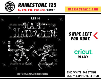 HAPPY HALLOWEEN Rhinestone Template for Cricut rhinestone template material rhinestone SS10 Instant Download File svg eps png dxf ai cdr