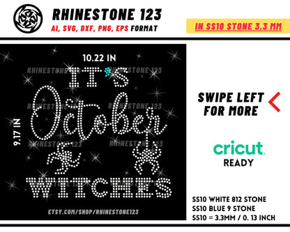 HALLOWEEN WITCHES Rhinestone Template for Cricut rhinestone template material rhinestone SS10 Instant Download File svg eps png dxf ai cdr