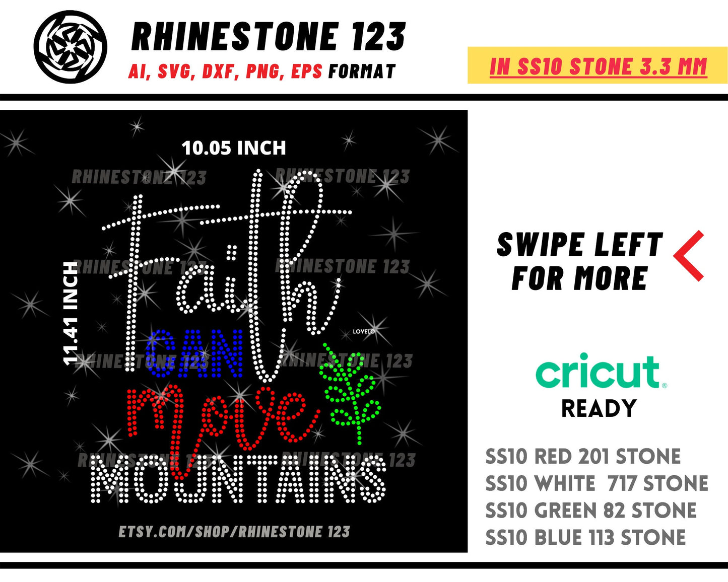 Faith Can Move Mountain Rhinestone Template for Cricut rhinestone template material rhinestone SS10 Instant Download File svg eps png dxf