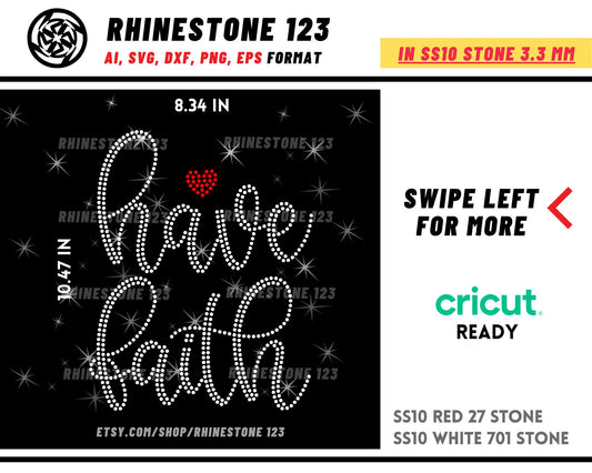 Have Faith Rhinestone Template for Cricut rhinestone template material rhinestone SS10 Instant Download File svg eps png dxf ai cdr