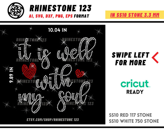 Well With My Soul Rhinestone Template for Cricut rhinestone template material rhinestone SS10 Instant Download File svg eps png dxf ai cdr