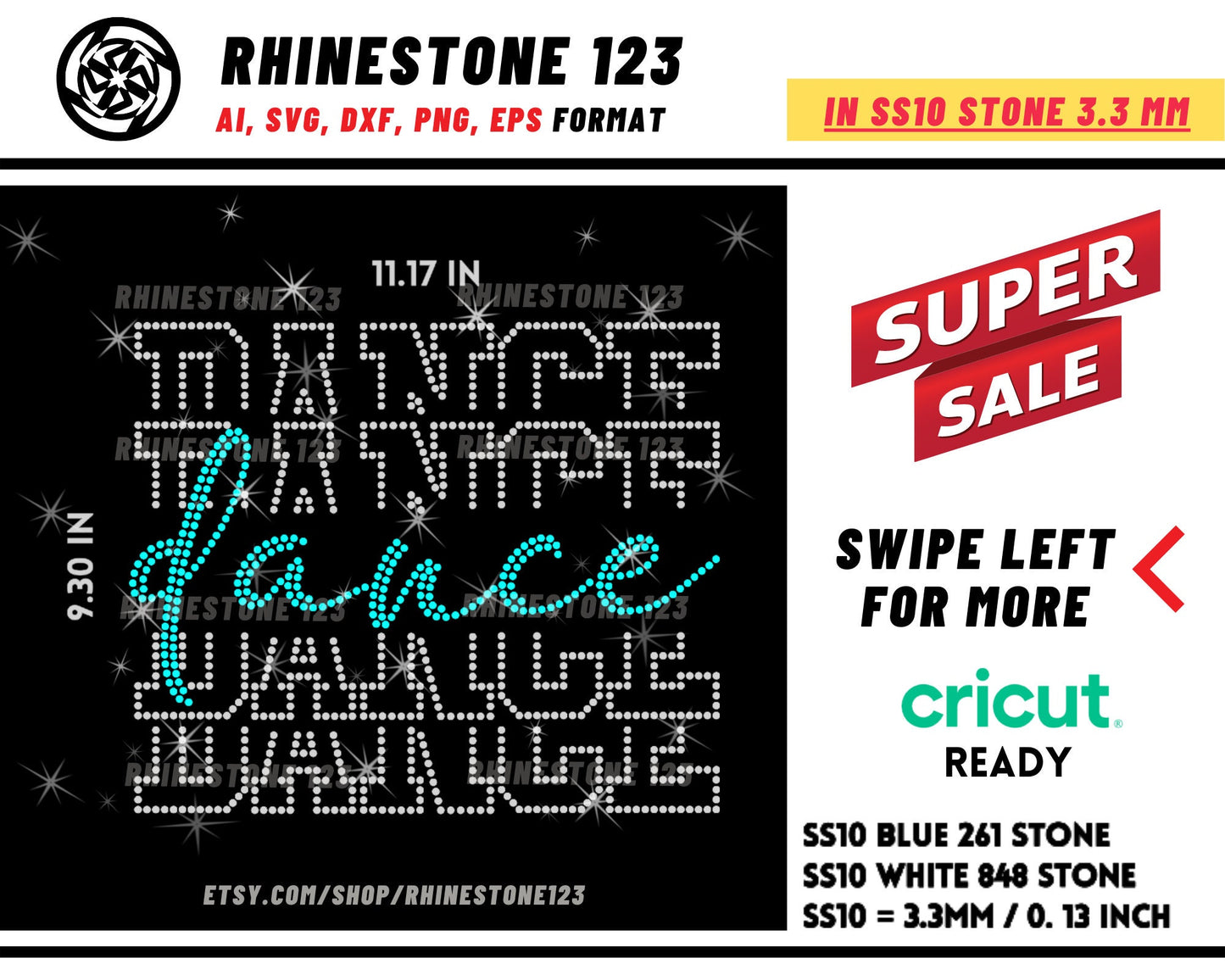 Stacked dance Rhinestone Template for Cricut rhinestone template material rhinestone SS10 Instant Download File svg eps png dxf ai cdr