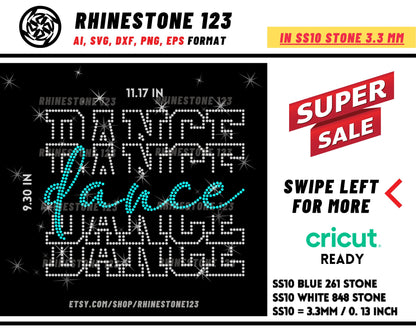 Stacked dance Rhinestone Template for Cricut rhinestone template material rhinestone SS10 Instant Download File svg eps png dxf ai cdr