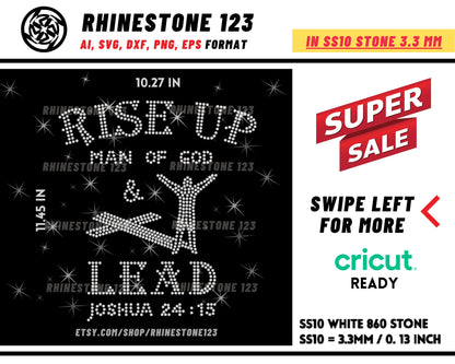 Rise Up and Lead Rhinestone Template for Cricut rhinestone template material rhinestone SS10 Instant Download File svg eps png dxf ai cdr