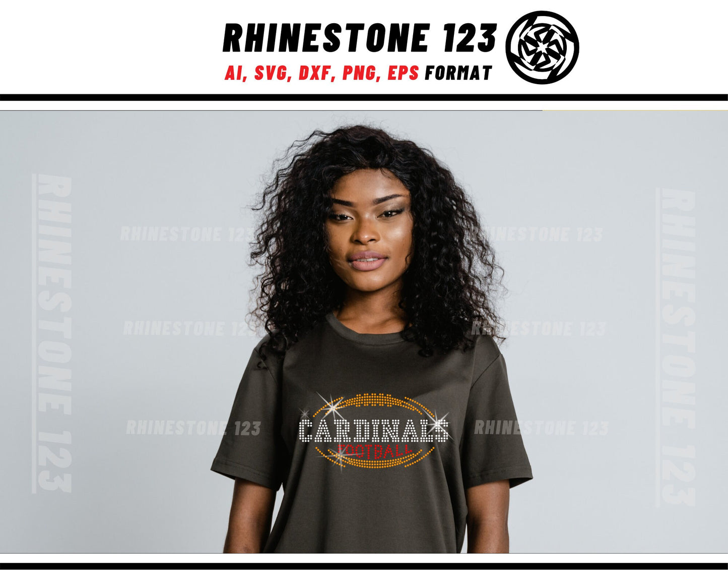 CARDINALS football Rhinestone Template for Cricut rhinestone template material rhinestone SS10 Instant Download File svg eps png dxf ai cdr