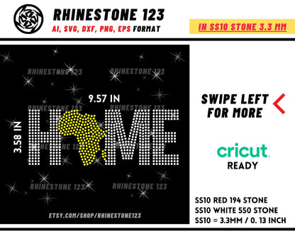 AFRICA HOME Rhinestone Template for Cricut rhinestone template material rhinestone SS10 Instant Download File svg eps png dxf ai cdr