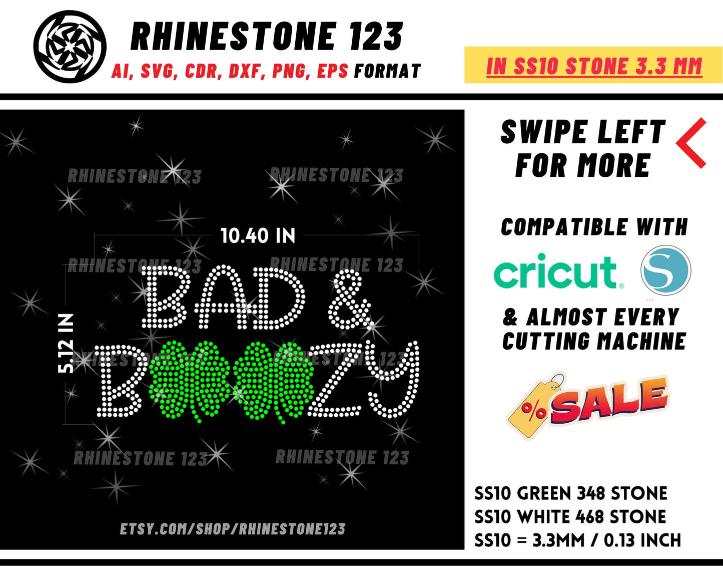 Bad and Boozy Rhinestone Template Cutting File for SS10 Rhinestone SVG template for cricut silhouette cameo PNG AI cdr dxf eps