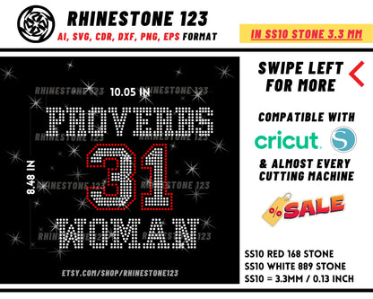 Proverbs 31 Woman Rhinestone Template for Cricut rhinestone template material rhinestone SS10 Instant Download File svg eps png dxf ai cdr