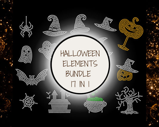 17 in 1 Halloween Bundle Rhinestone Template for Cricut rhinestone template material rhinestone SS10 Instant Download File svg eps png dxf