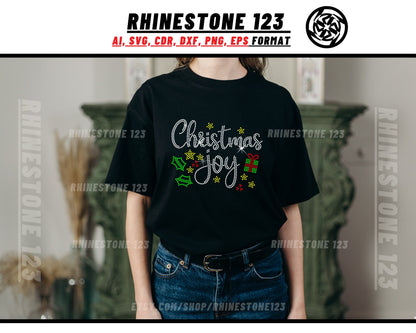 Christmas Joy Rhinestone Template Cutting File for SS10 Rhinestone SVG template for cricut silhouette cameo PNG AI cdr dxf eps