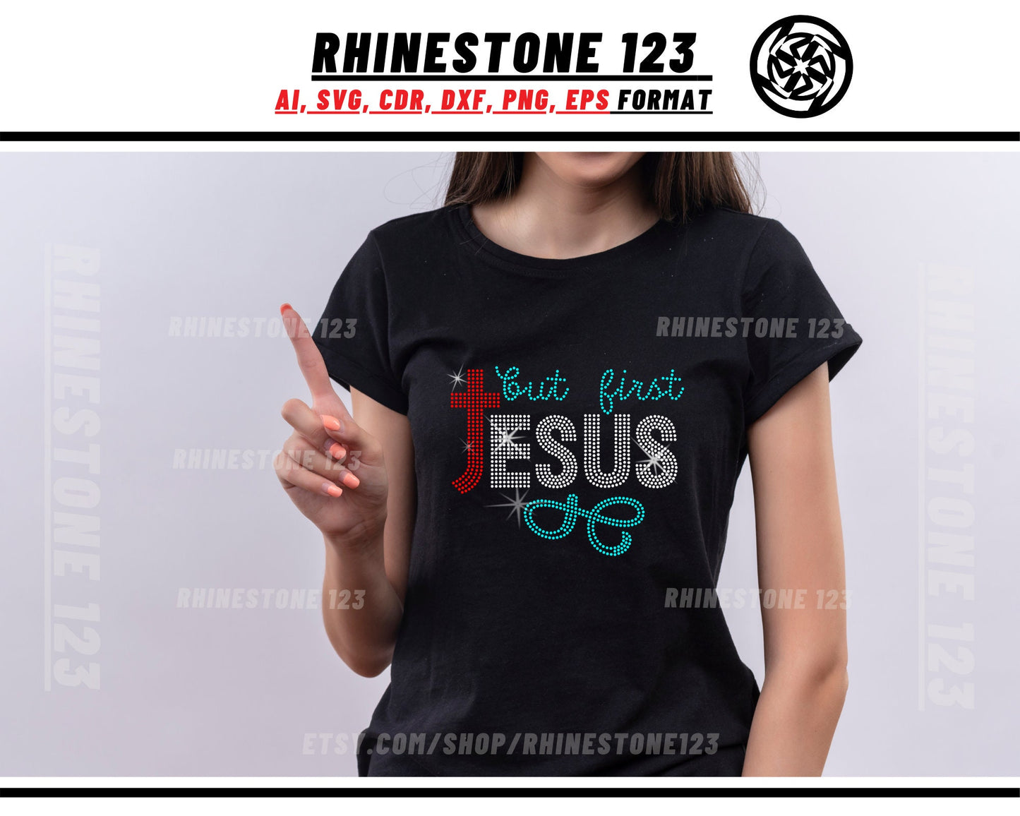 But First Jesus Rhinestone Template, cricut, Rhinestone SVG, Rhinestone File for SS10, silhouette, PNG, AI, cdr, dxf, eps