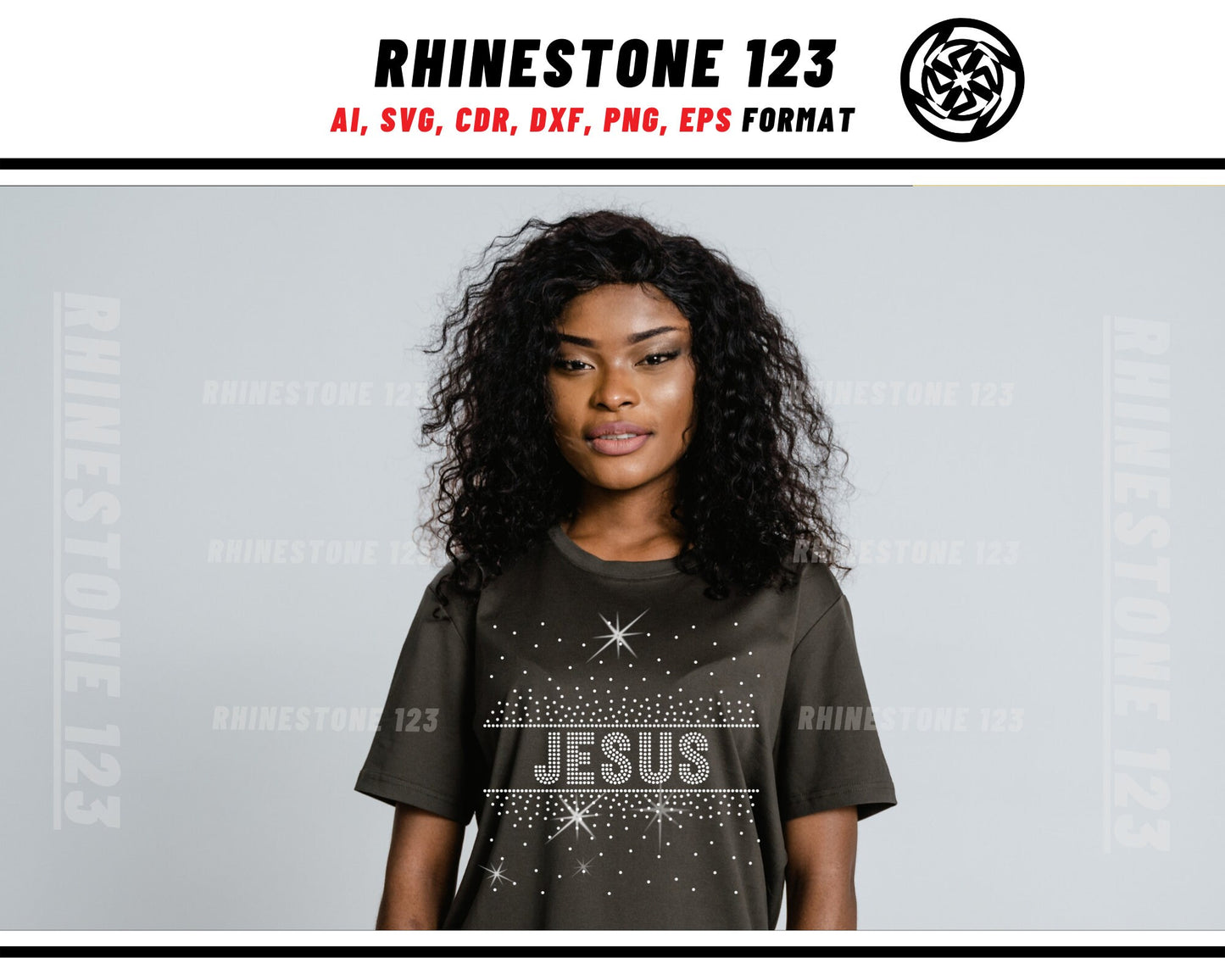 Scattered Fill Jesus Rhinestone Template, cricut, silhouette, Rhinestone SVG, Rhinestone File for SS10, PNG, AI, cdr, dxf, eps