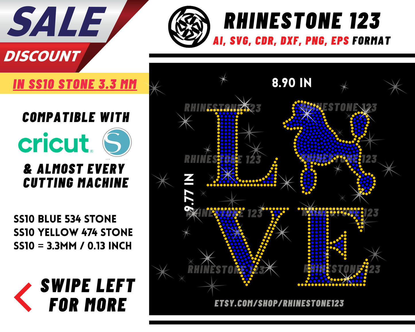 Sigma Gamma Rho Love Poodle Rhinestone Template, Rhinestone SVG, cricut, silhouette, Rhinestone File for SS10, PNG, AI, cdr, dxf, Sorority