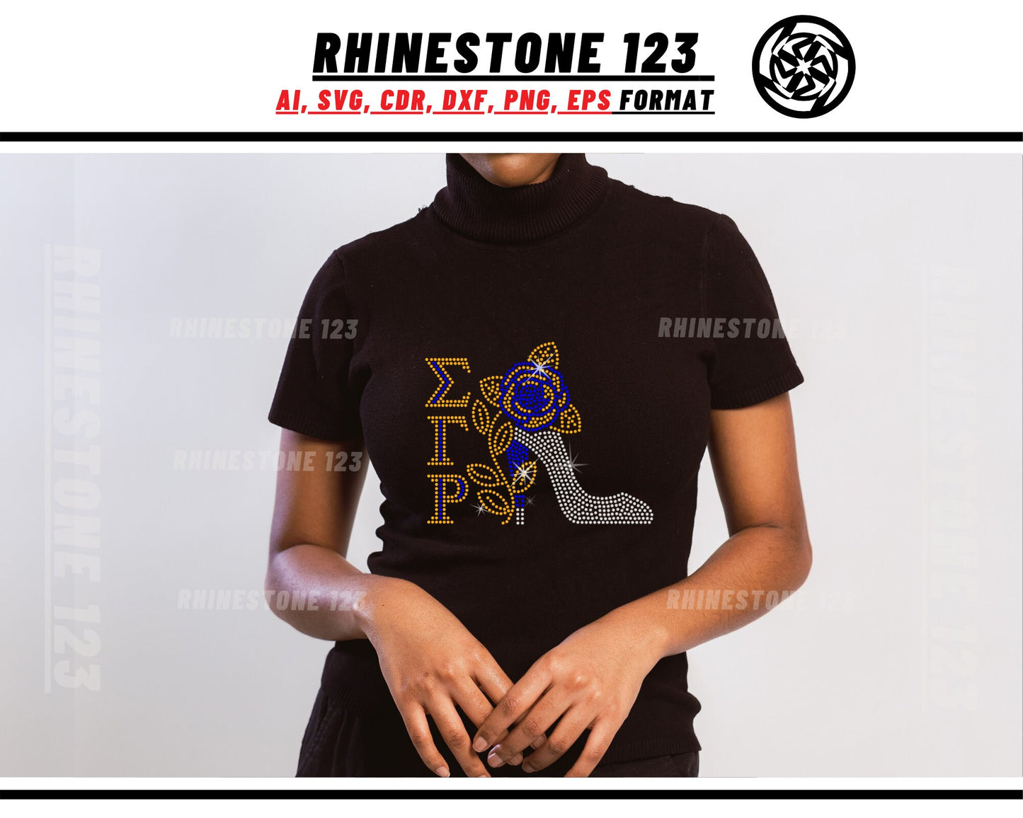 Sigma Gamma Rho Shoe Rhinestone Template, Rhinestone SVG, cricut, silhouette, Rhinestone File for SS10, PNG, AI, cdr, dxf, eps, Sorority