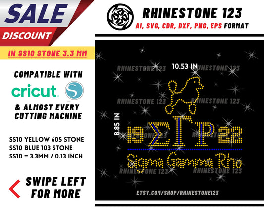 Sigma Gamma Rho Poodle Rhinestone Template, cricut, silhouette, Rhinestone SVG, Rhinestone File for SS10, PNG, AI, cdr, dxf, eps, Sorority