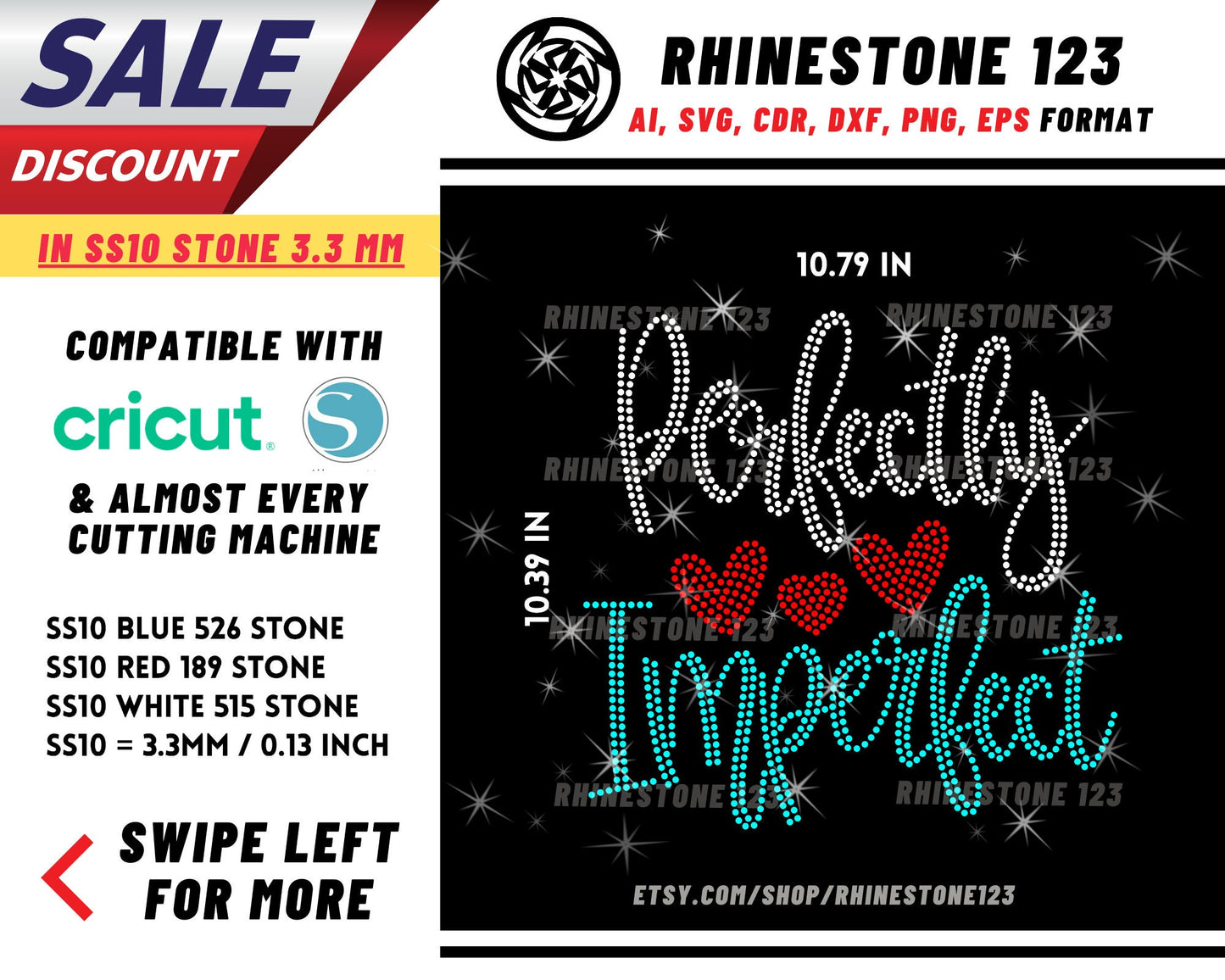 Perfectly Imperfect Rhinestone Template, Rhinestone File for SS10, Rhinestone SVG, cricut, silhouette, PNG, AI, cdr, dxf, eps