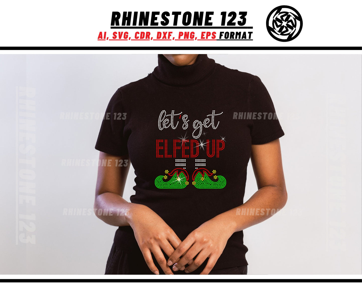 Christmas Lets get Elfed Up Rhinestone Template, cricut, silhouette, Rhinestone SVG, Rhinestone File for SS10, PNG, AI, cdr, dxf, eps