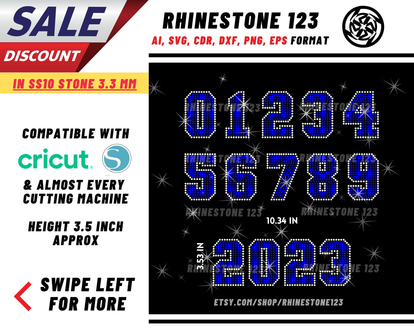 Varsity Font Sports Numbers Rhinestone Template, cricut, silhouette, Rhinestone SVG, Rhinestone File for SS10, PNG, AI, cdr, dxf, eps