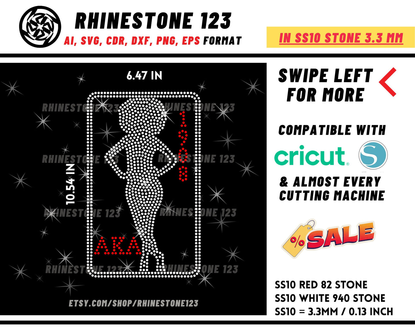 1908 Aka Diva Rhinestone Template, Rhinestone SVG, cricut, silhouette, Rhinestone File for SS10, PNG, AI, cdr, dxf, eps, Sorority