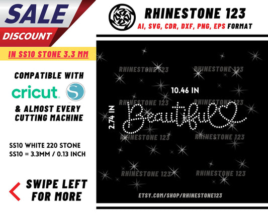 Beautiful Rhinestone Template, Rhinestone SVG, cricut, silhouette, Rhinestone File for SS10, PNG, AI, cdr, dxf, eps