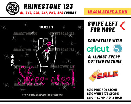 Skee Wee 1908 Aka Pinky Rhinestone Template, Rhinestone SVG, cricut, silhouette, Rhinestone File for SS10, PNG, AI, cdr, dxf, eps, Sorority