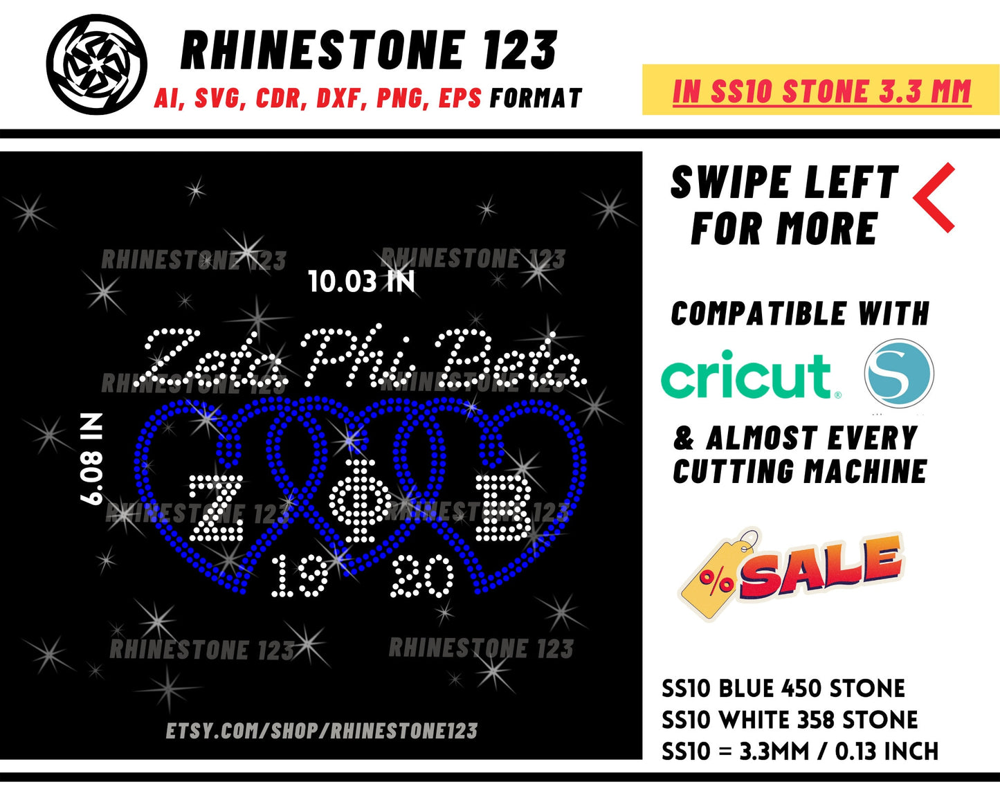 Zeta Phi Beta Zob 1920 Rhinestone Template, cricut, Rhinestone SVG, Rhinestone File for SS10, silhouette, PNG, AI, cdr, dxf, eps, Sorority