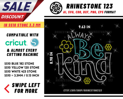 Choose Kindness Be kind Rhinestone Template, cricut, silhouette, Rhinestone SVG, Rhinestone File for SS10, PNG, AI, cdr, dxf, eps