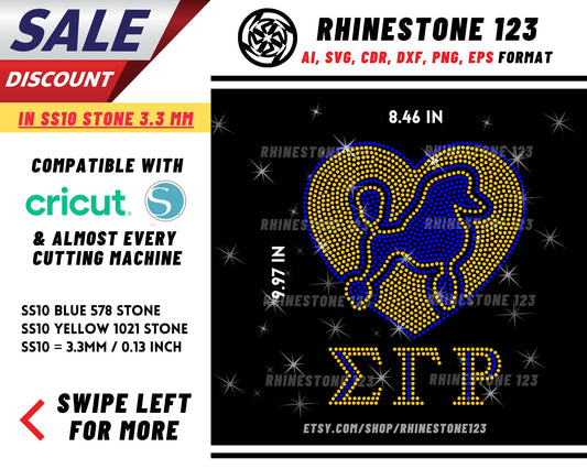 Poodle in Heart SGRho Rhinestone Template, Rhinestone File for SS10, Rhinestone SVG, cricut, silhouette, PNG, AI, cdr, dxf, eps, Sorority